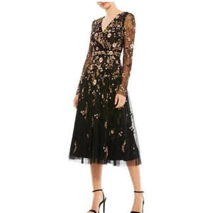 NEW, Mac Duggal Floral Embroidered A-Line Cocktail Dress size 18 #MD192